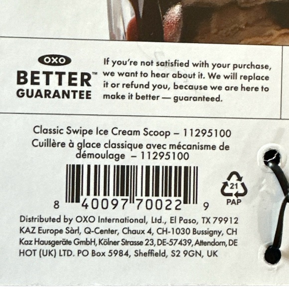 OXO GOOD GRIPS - CLASSIC SWIPE ICE CREAM SCOOP - Picture 2 of 2